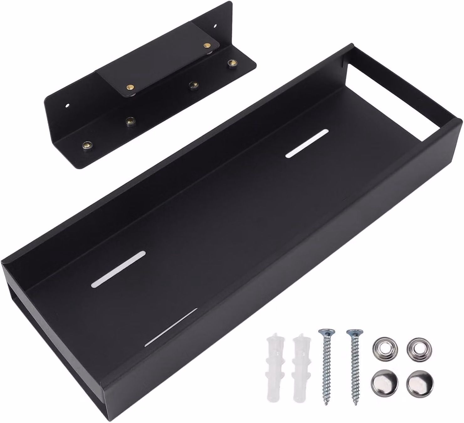 Organizzatore estensibile per armadi, realizzato Acciaio al carbonio, con cassetto scorrevole e ripiano portaoggetti, ideale per dispensa, cucina e bagno (taglia S)