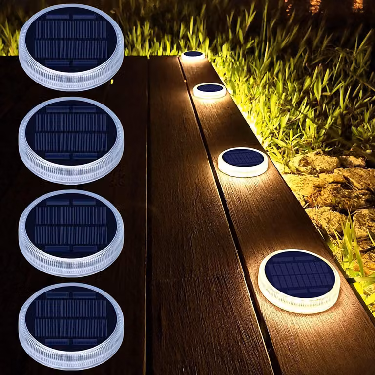 6 luci da giardino solari, luce bianco caldo, grado di protezione IP68, con accensione automatica, 50 lumen