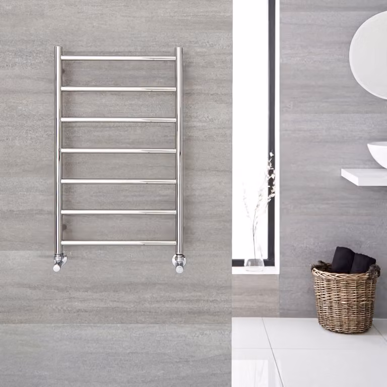 Scaldasalviette a Scaletta Cromato 500x800mm 185W - Acciaio inox - Termoarredo Bagno - Quo