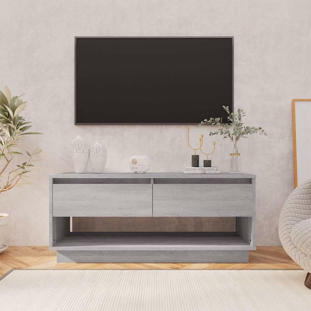 Mobile TV vidaXL Grigio Sonoma in Truciolato e MDF L 102 cm, P 41 cm, H 44 cm