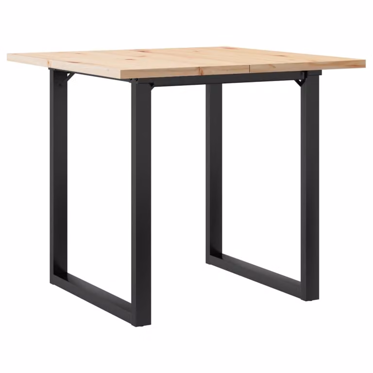Tavolo da Pranzo Telaio a O 80x80x75,5 cm Legno Pino e Acciaio
