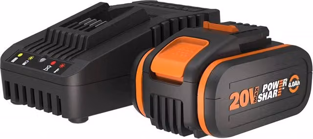 Kit batteria Worx PowerShare 20V 4.0Ah con caricabatterie rapido WA3604 nero
