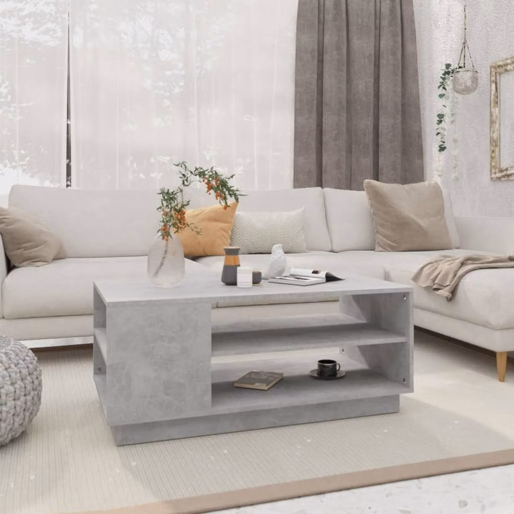 Maison Exclusive - Tavolino grigio cemento 102x55x43 cm Materiale ligneo