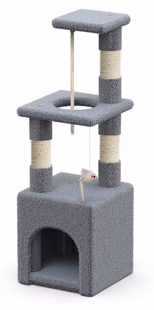 VOUNOT® Tiragraffi piccolo, tiragraffi per gatti, tiragraffi stabile, altezza 88 cm, grigio