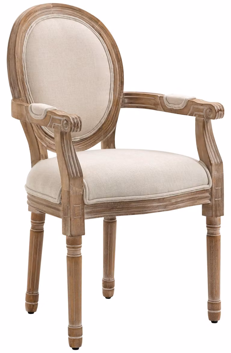 Sedia da pranzo - Sedia da cucina - Sedia - Poltrona - Sedia per zona relax - Legno massello - Rivestimento effetto lino