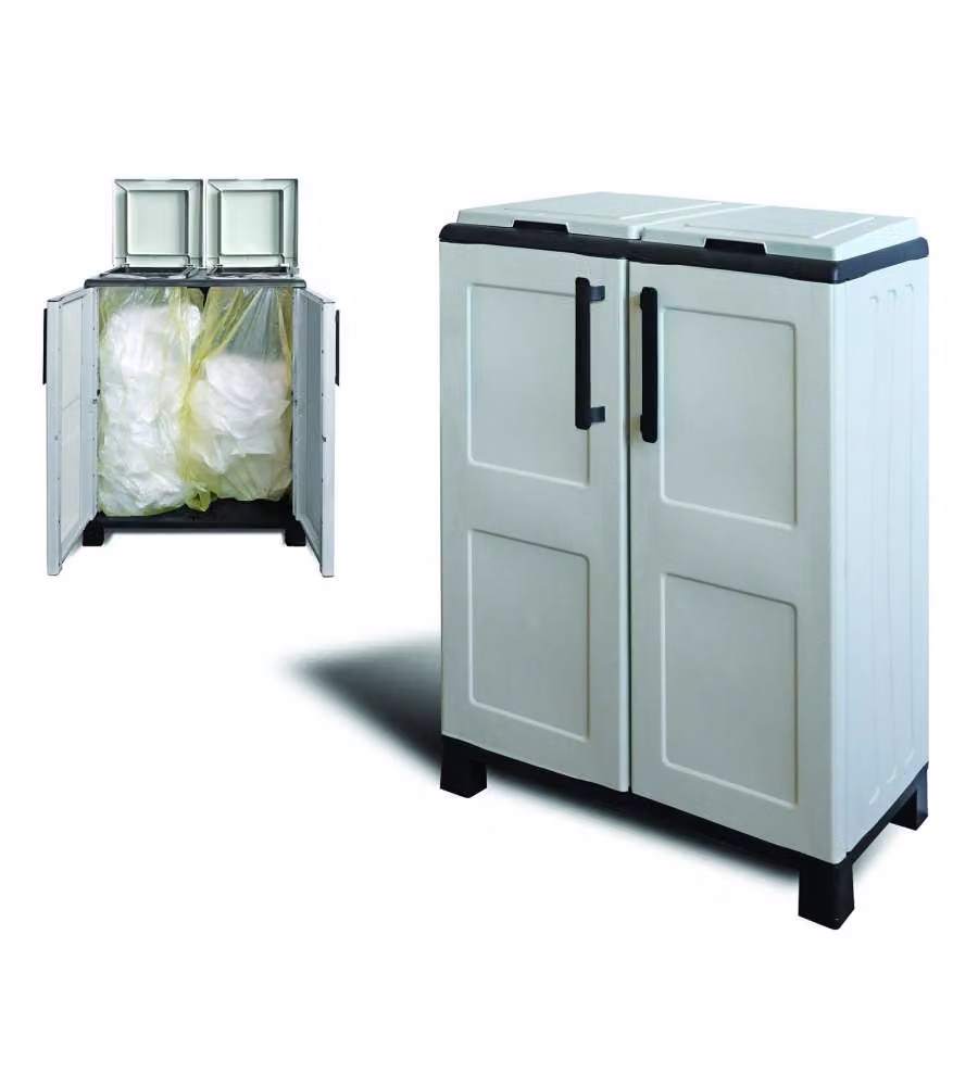 Art Plast Armadio per Raccolta Differenziata - Grigio - 68x37x90 cm