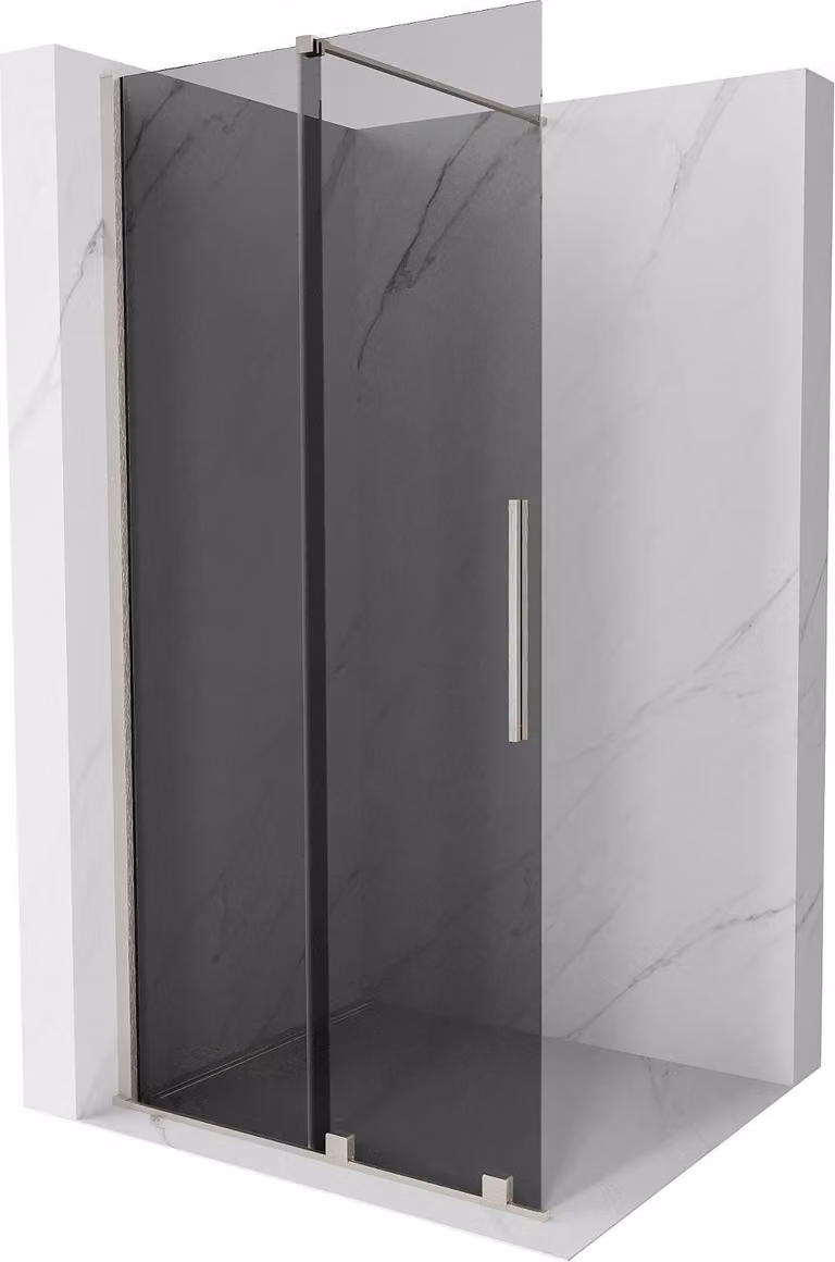 Mexen Velar parete doccia scorrevole Walk-in 75 x 200 cm, grafite 8 mm, nichel spazzolato - 871-075-000-43-97