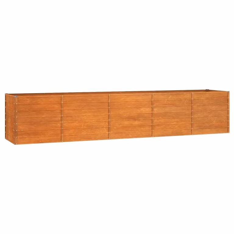 Letto rialzato da giardino vidaXL in acciaio Corten color ruggine L: 400 cm, P: 80 cm, H: 77 cm