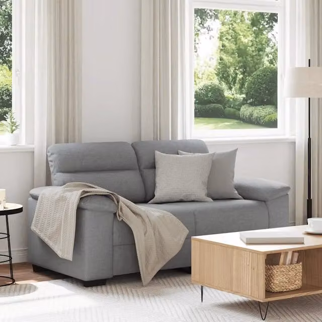 Divano a 2 Posti-Sofa 2 Posti Grigio Chiaro 120 cm in Tessuto 639445