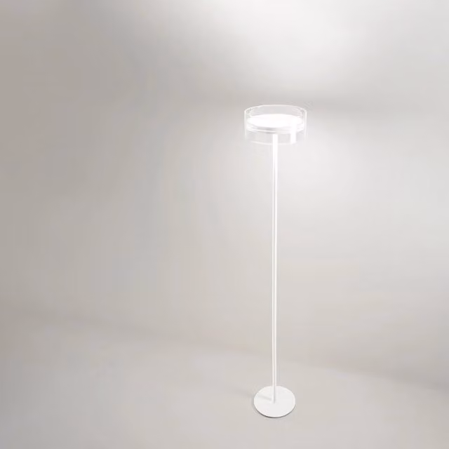 Piantana Contemporanea Aere Metallo Bianco Vetro Led 20W 3000K