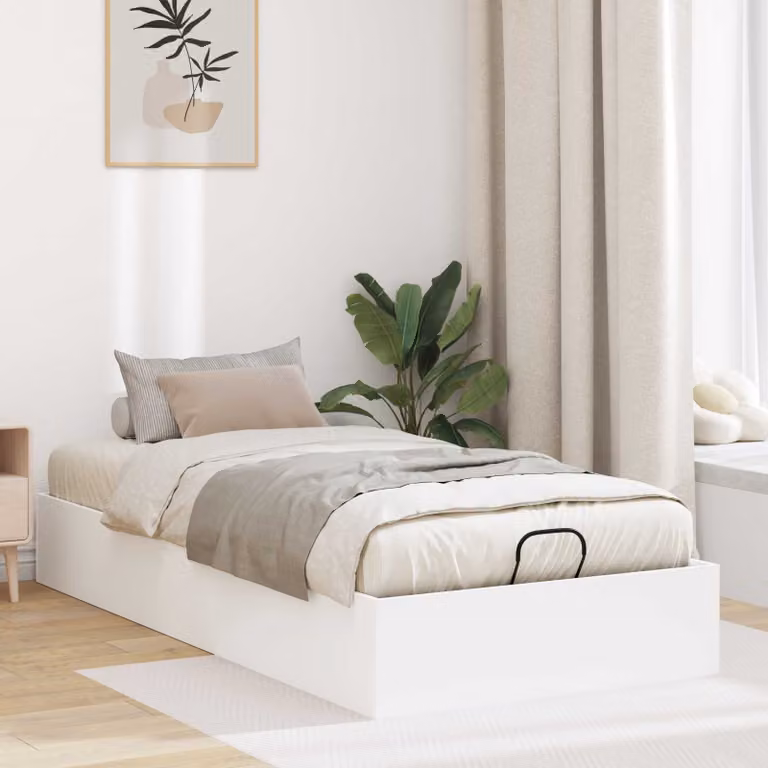 Letto ottomano vidaXL Bianco in legno ingegnerizzato L/P/H: 200 x 90 x 25 cm