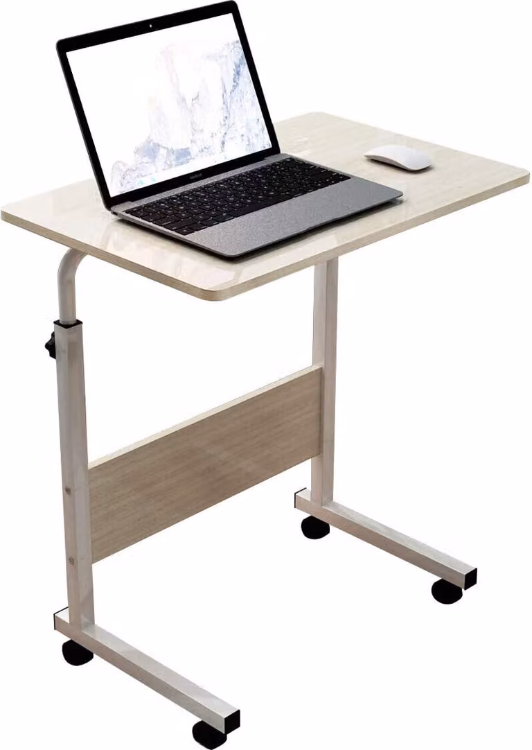 Scrivania mobile per computer portatile, postazione di lavoro regolabile in altezza con rotelle Mobili per ufficio - Noce nero S