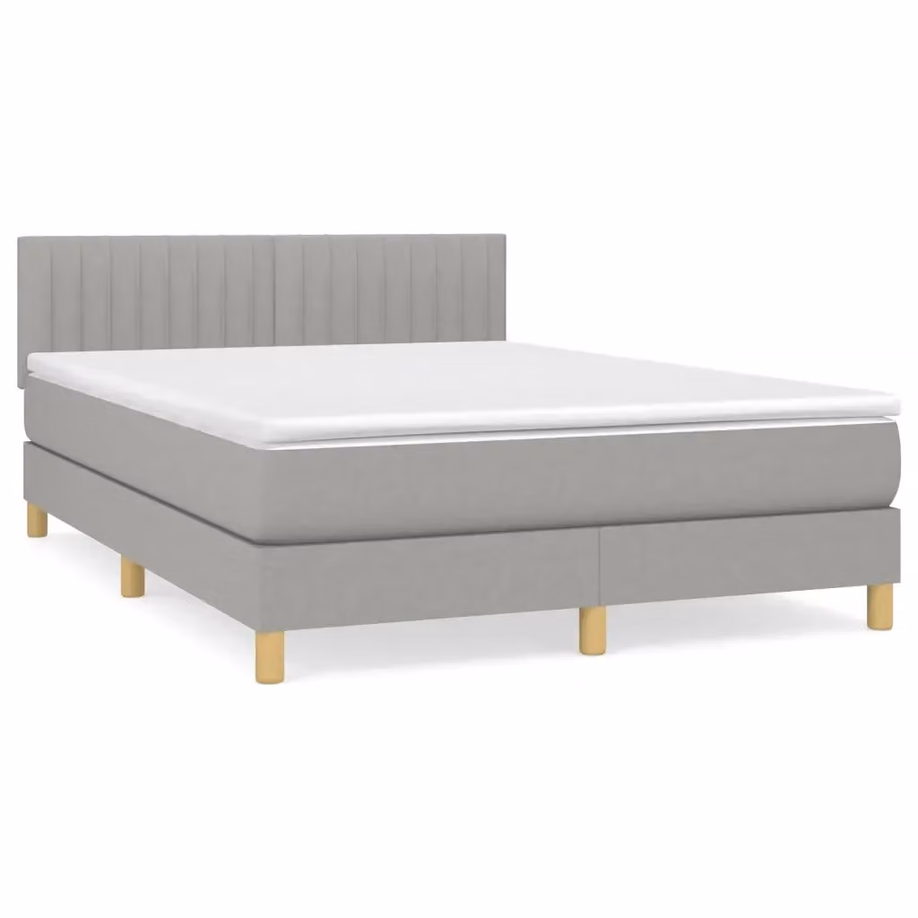 Letto Ibrido con Giroletto a Molle e Materasso vidaXL Grigio Chiaro e Bianco L/P/H: 193 x 144 x 88 cm – 2