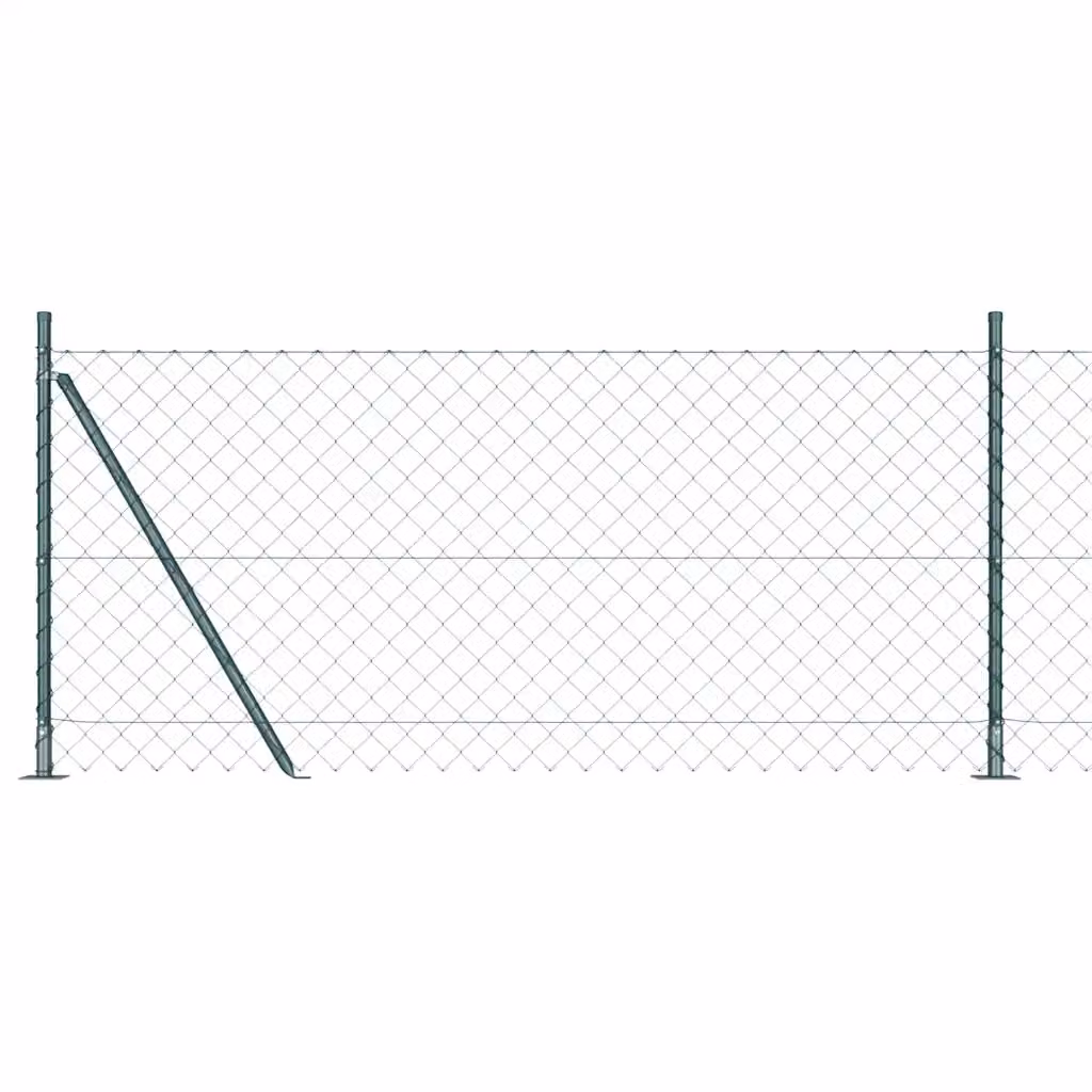 Recinzione a maglie vidaXL con base in cemento verde in acciaio rivestito in PVC L: 10 m, H: 0,8 m