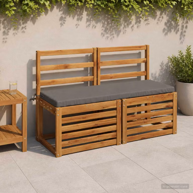 Cuscino per panchina vidaXL SOEST rettangolare in poliestere grigio con rivestimento rimovibile e resistenza ai raggi UV
