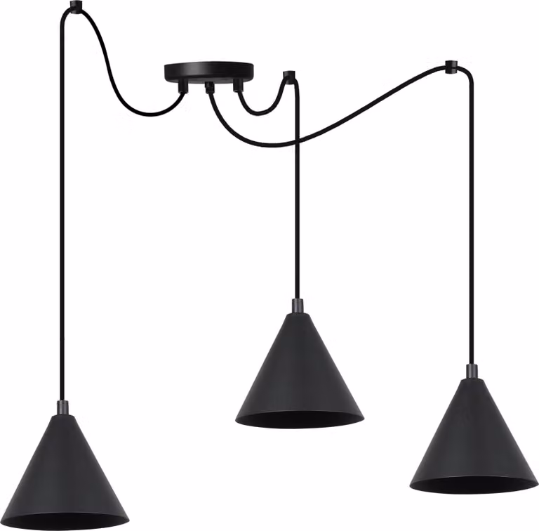 Lampada a sospensione Spider Soho nero 3 luci 14cm E14