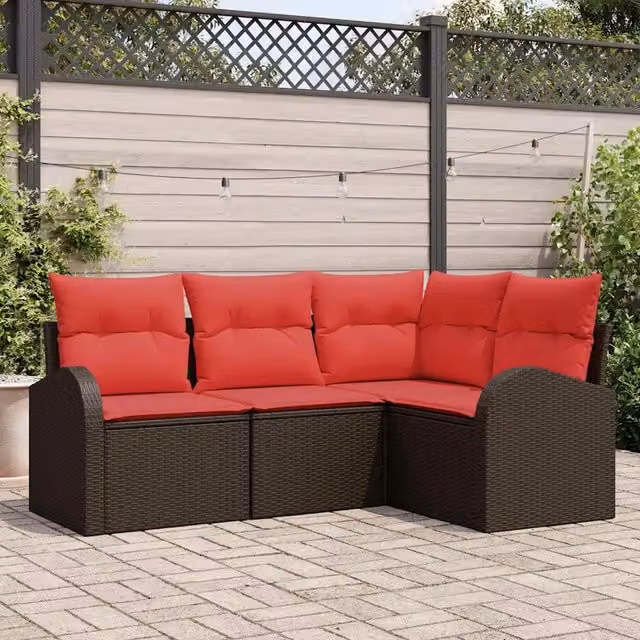 Set Divano da Giardino Marrone polyrattan 3346024