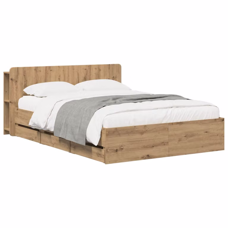Letto con contenitore e cassetti vidaXL in legno marrone, L/P/H: 160 x 200 x 221,5 cm