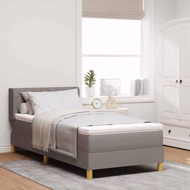 Letto a molle con testiera Talpa vidaXL in tessuto beige o grigio L: 200 cm, P: 100 cm
