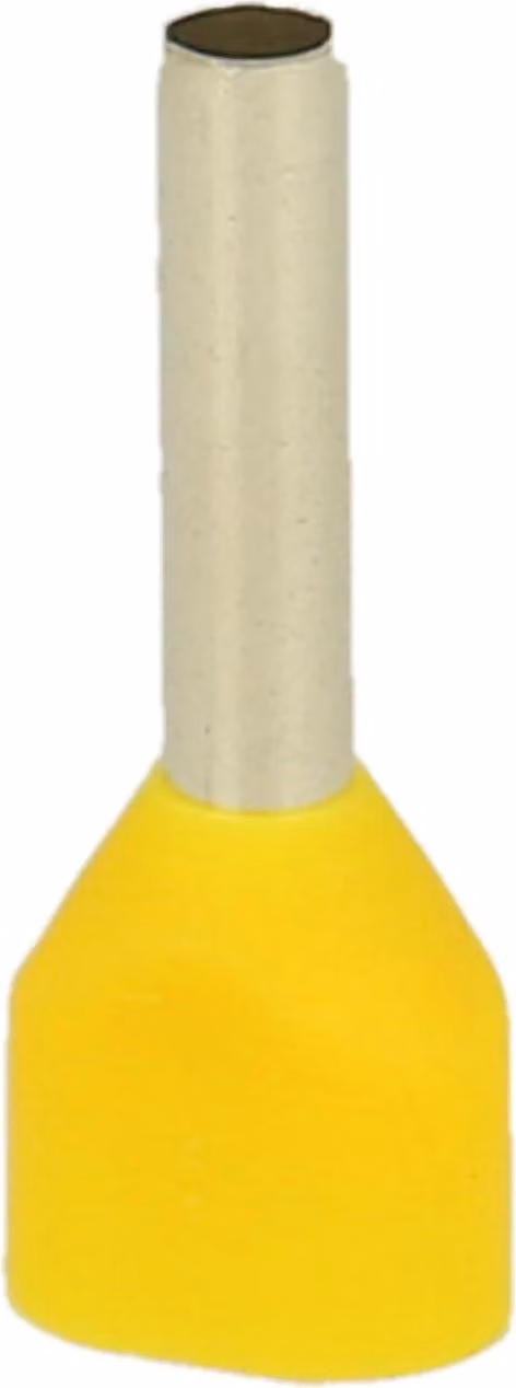 Guaine terminali isolate per connettori a due poli, taglia L, codificate a colori (giallo) per cavi con sezione 2x 1mm², confezione da 1 pezzo