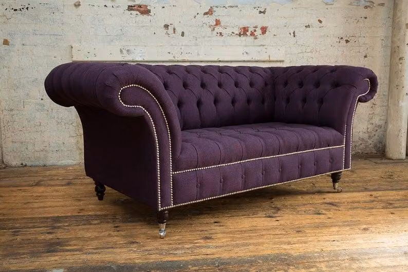 Chesterfield 2 Sitzer Couch Polster Sofa Designer Couchen Sitz Leder
