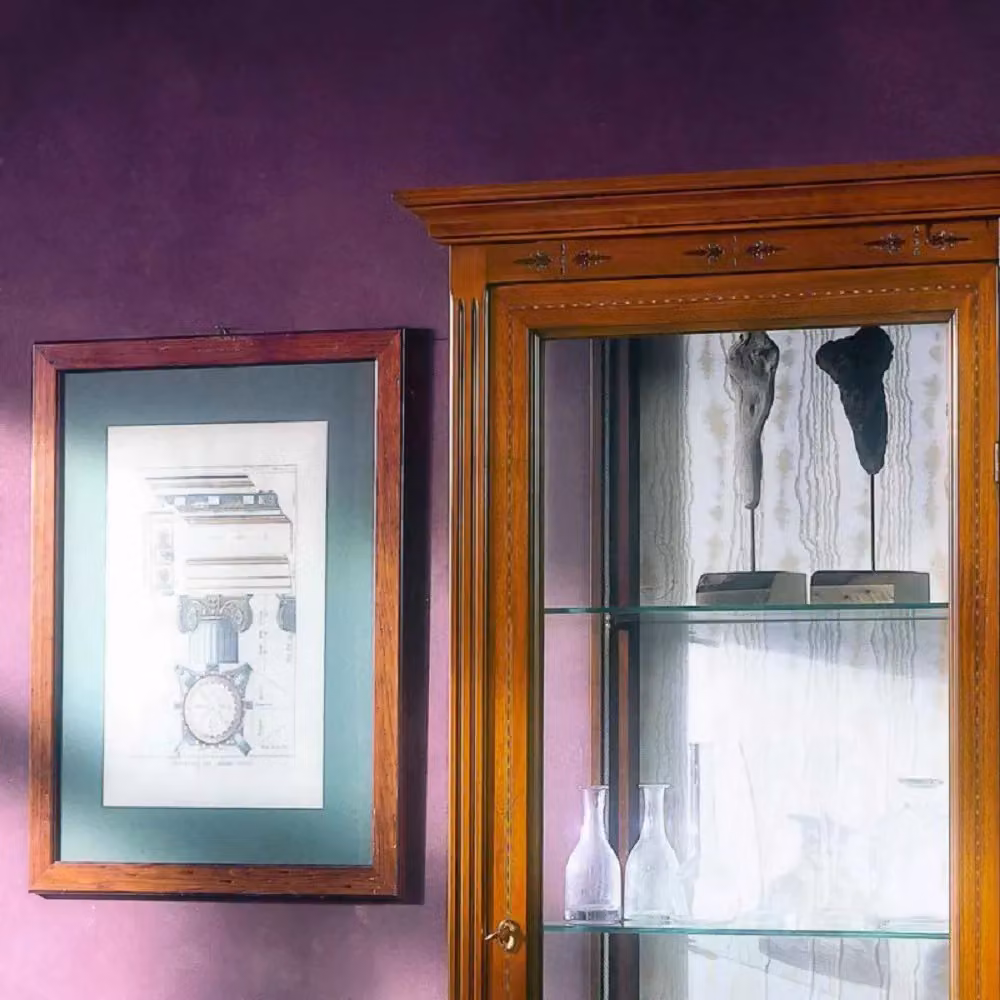 Vetrina classica in legno con porta in vetro Mobili 2G finitura Bassano L: 78 cm, P: 43 cm, H: 175 cm – 2
