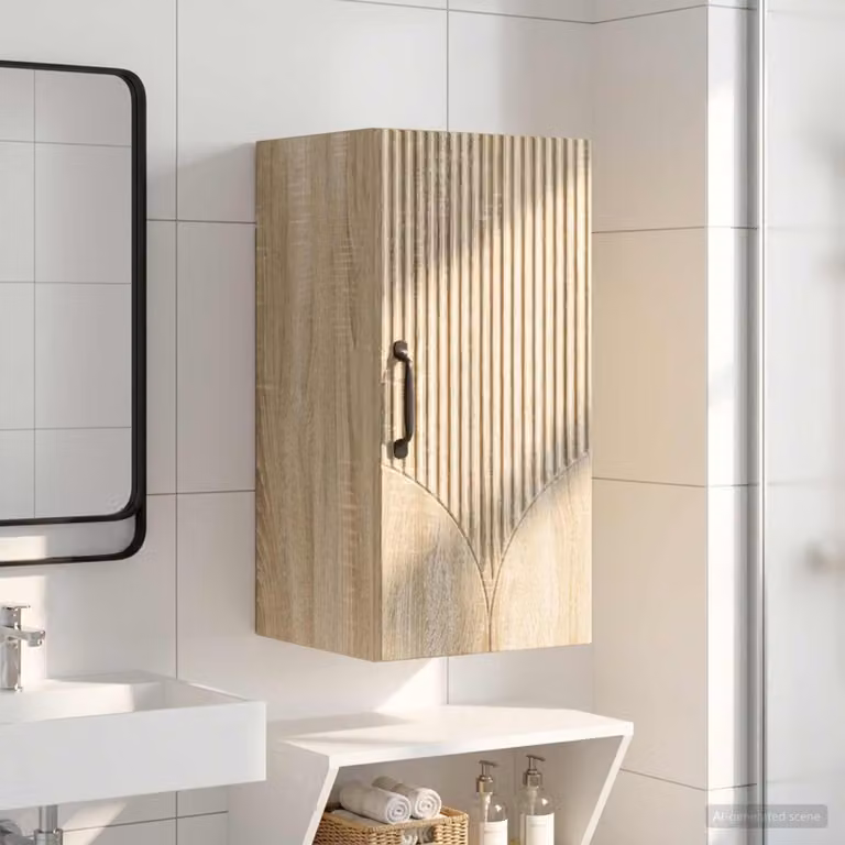 Armadio da bagno a muro vidaXL HOORN moderno in Rovere Sonoma marrone L: 30 cm, P: 31 cm, H: 59 cm