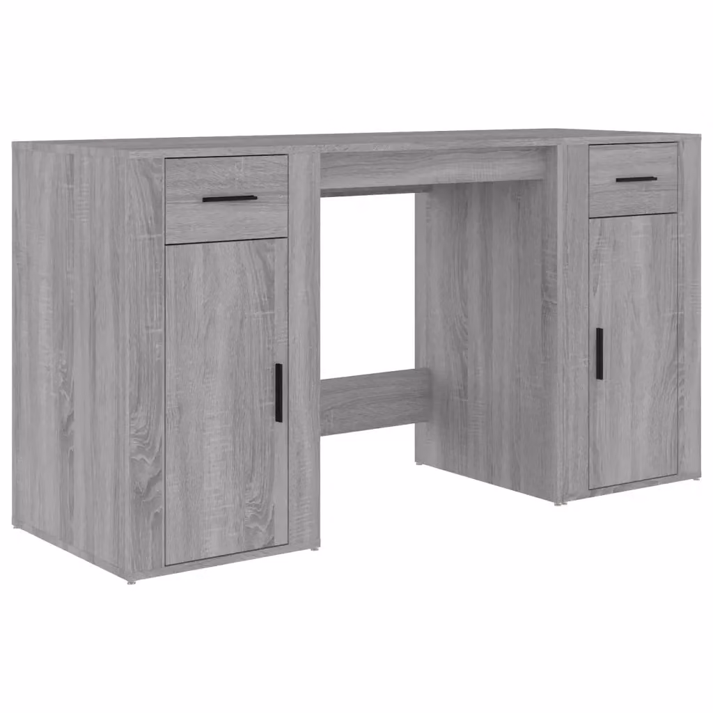 Scrivania moderna con armadietto vidaXL in legno multistrato grigio – 2