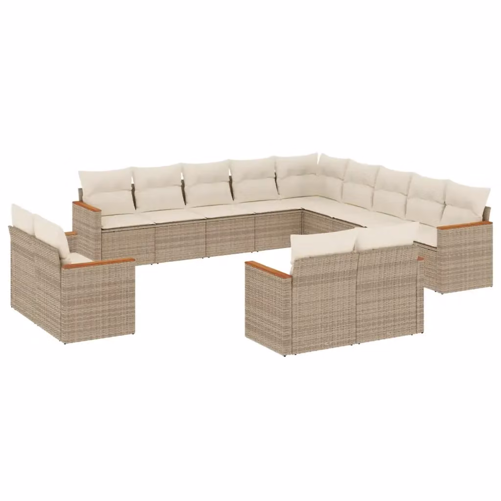 Set Divano da Giardino a L vidaXL con Cuscini Beige e Struttura in Metallo e Polyrattan – 2