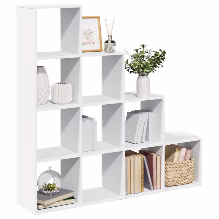 Libreria Divisorio vidaXL con 4 Ripiani Bianca in MDF per Soggiorno e Ufficio L/P/H: 131,5 x 29 x 131,5 cm