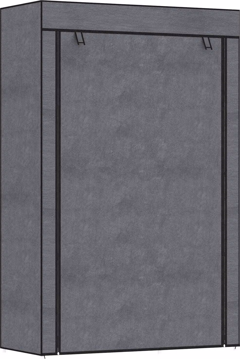 Armadio Armadio in tessuto con appendiabiti, 6 scomparti, armadio pieghevole in pile, armadio pieghevole per camera da letto, corridoio, grigio scuro, 103 x 43 x 162,5 cm Aosom