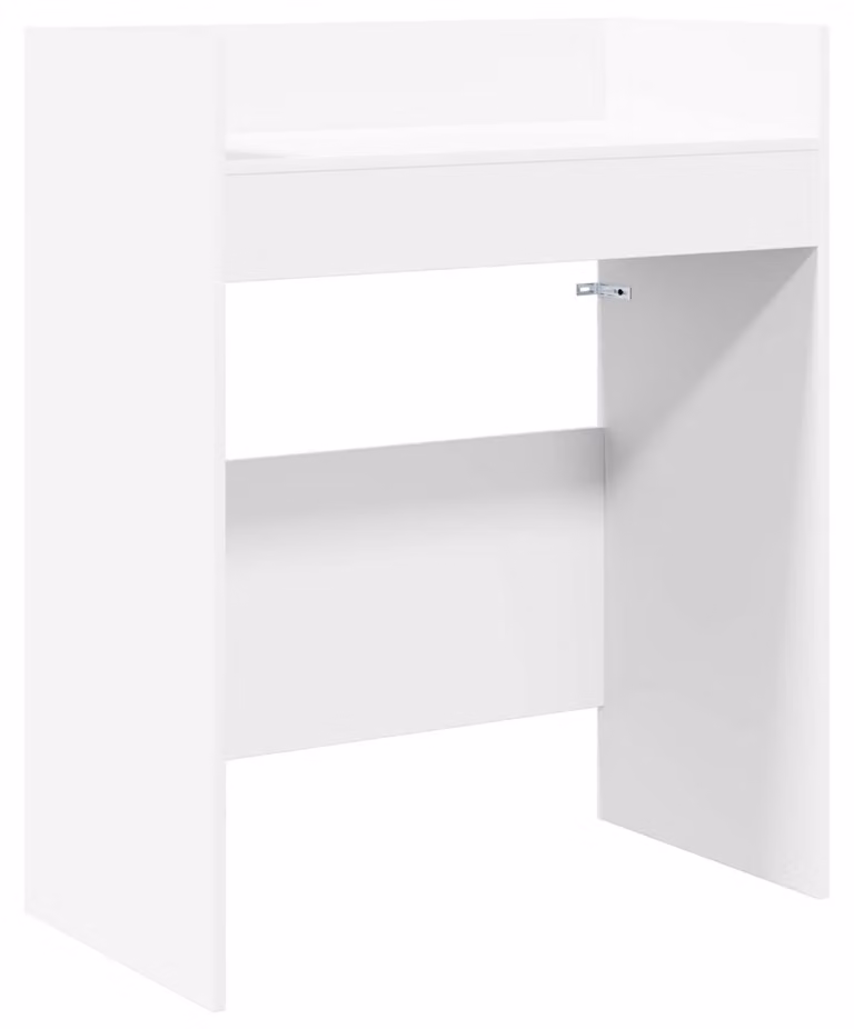 Tavolo da DJ, bianco, 102 x 45 x 102 cm, realizzato in materiale composito di legno