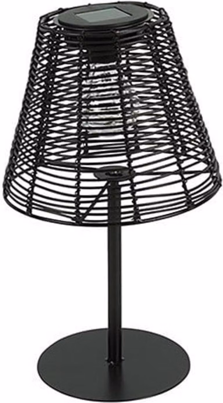 Lampada da tavolo solare Hira - Nero - 33 cm