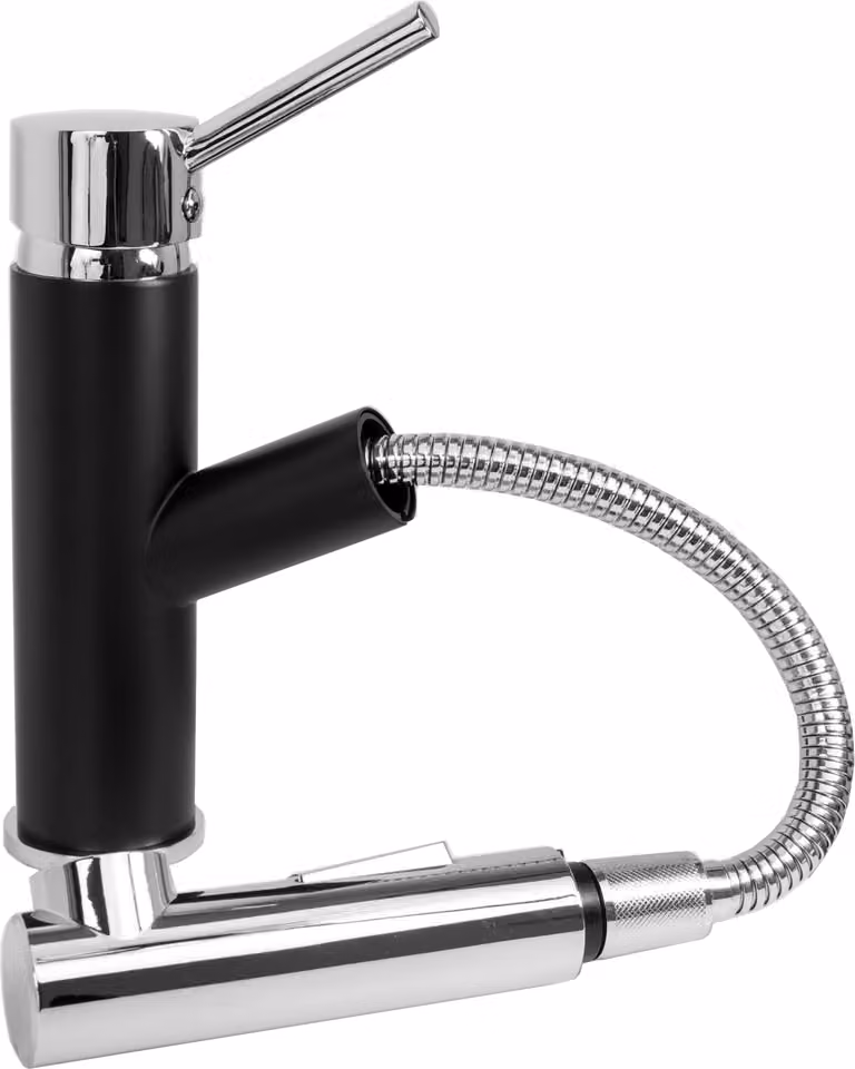 Granitan - Miscelatore cucina - Rubinetto cucina altezza 17,5 cm - Miscelatore lavello nero - CADO