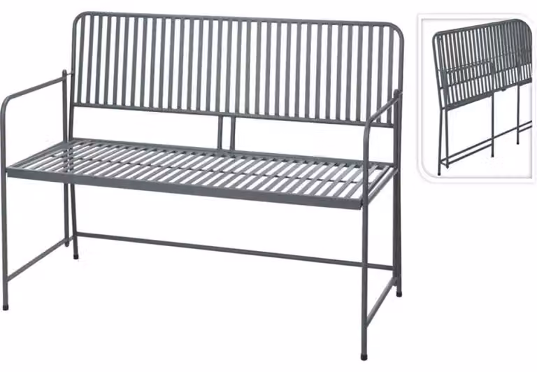 Relaxwonen Relaxwonen - Panchina da giardino - antracite - pieghevole - larghezza 118cm
