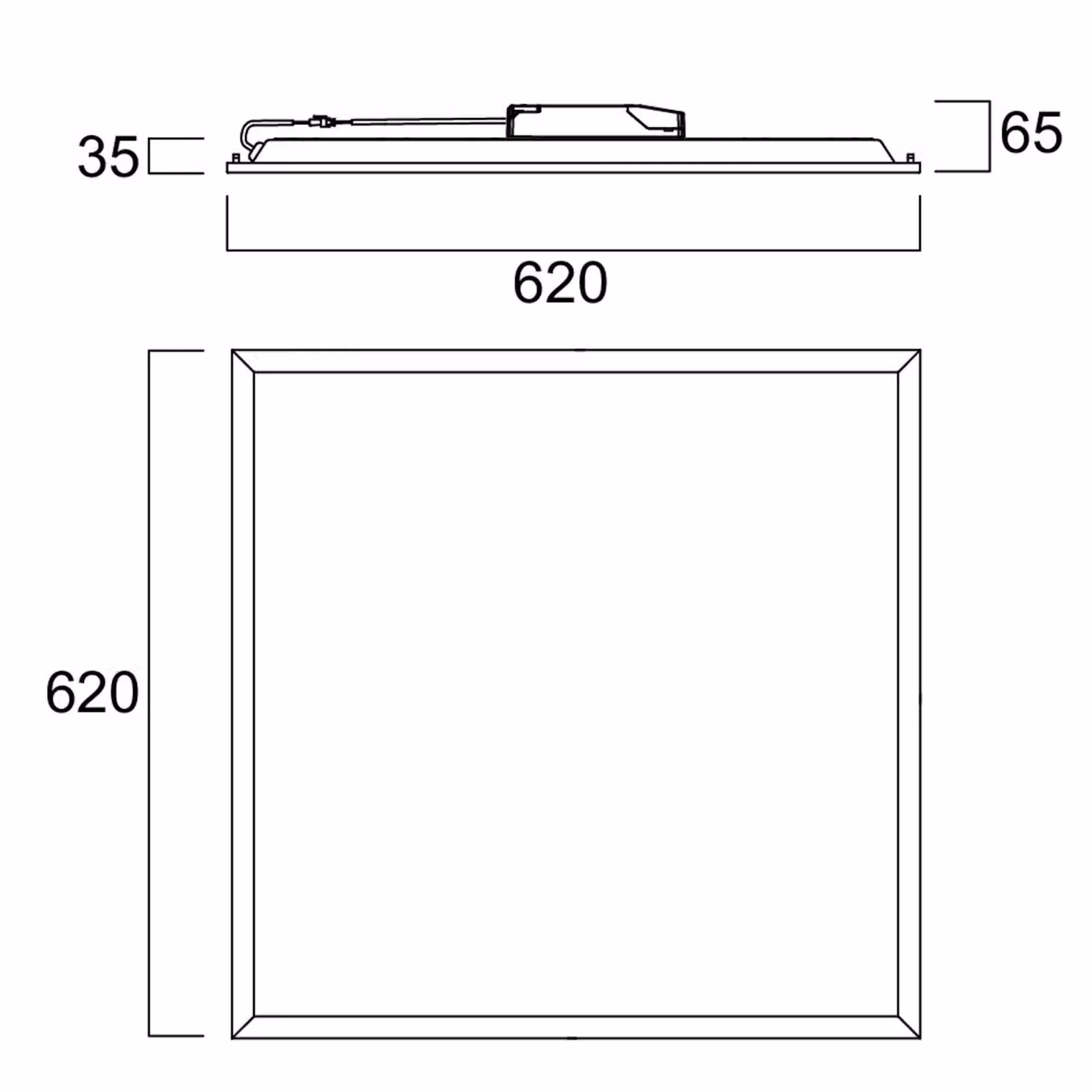 Sylvania Pannello da incasso a LED QUANTUM, bianco, 62x62 cm, DALI, 26 W, UGR19, IP54 dimmerabile, Bianco / Opale, Studio / Ufficio, Metallo