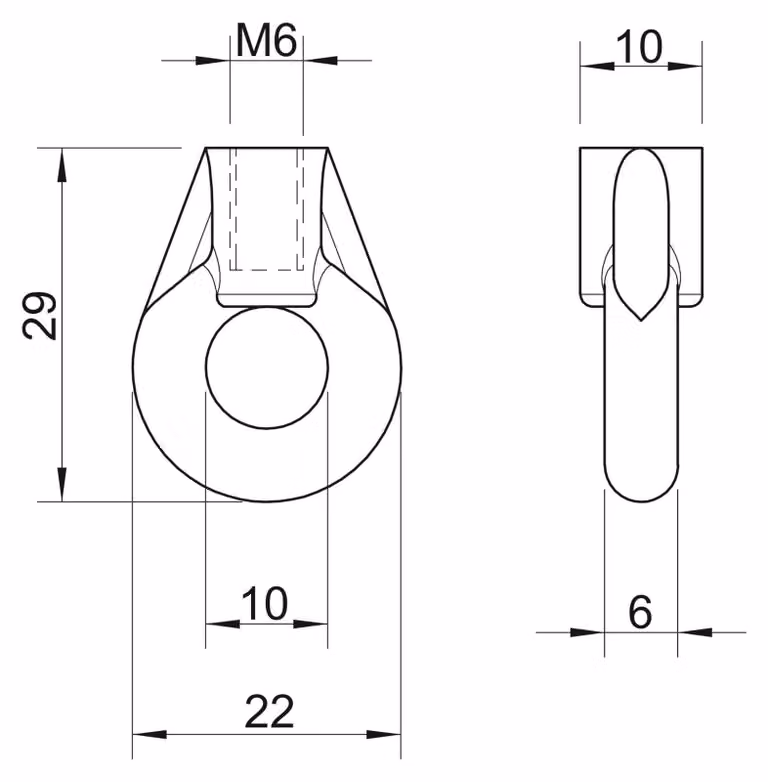 Bullone a occhiello - Dado a occhiello M6 2084 K M6