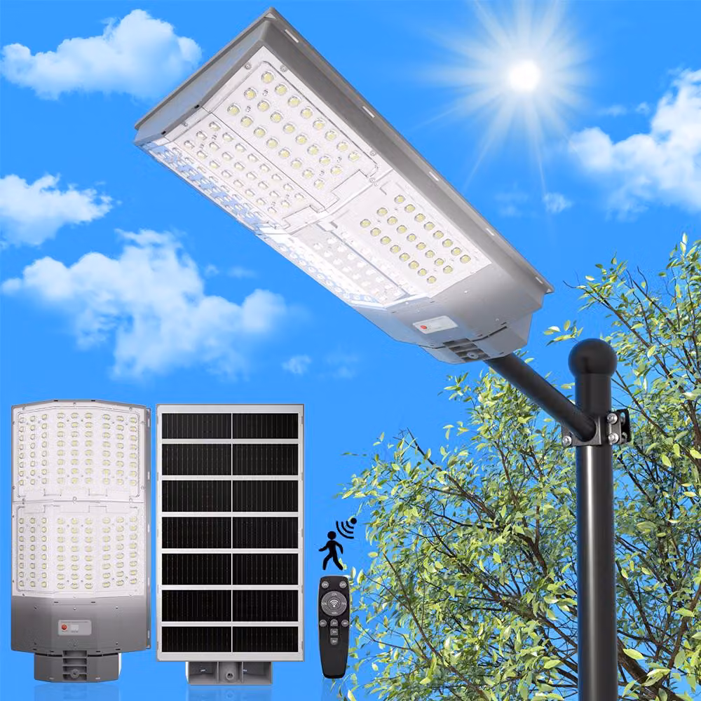 Lampione solare a LED da 2000W, lampione stradale solare con sensore di movimento
