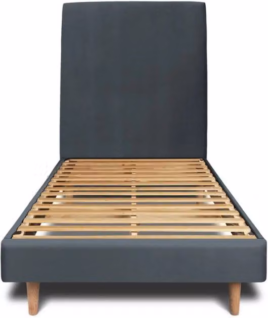 Letto 90x200 cm con testata imbottita - Tessuto velluto