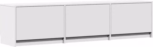 Mobile TV con illuminazione LED integrata in stile rustico, colore bianco, L 165 cm x P 34 cm x H 40 cm