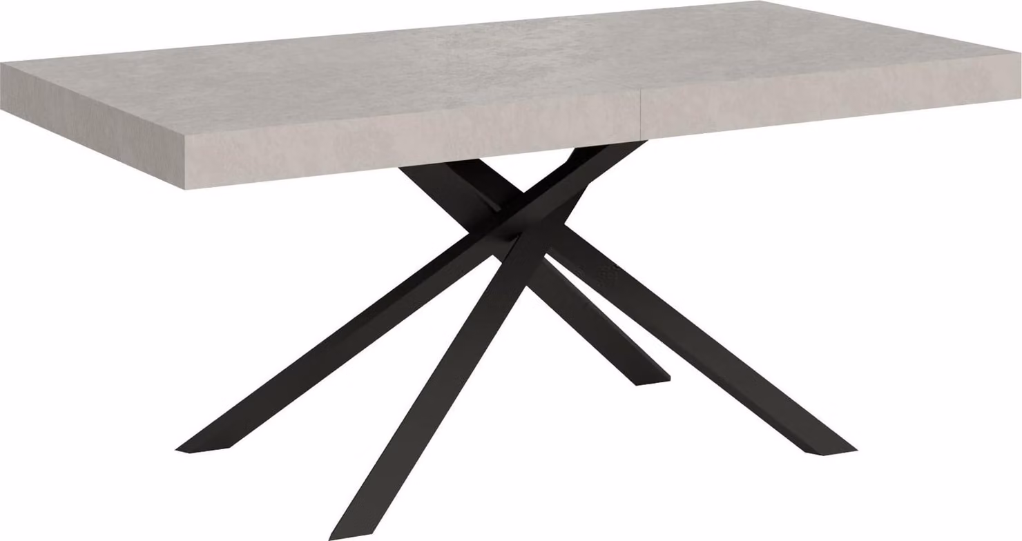 ITYHOME - Tavolo allungabile 200/304x90 cm Karida cashmere gambe antracite