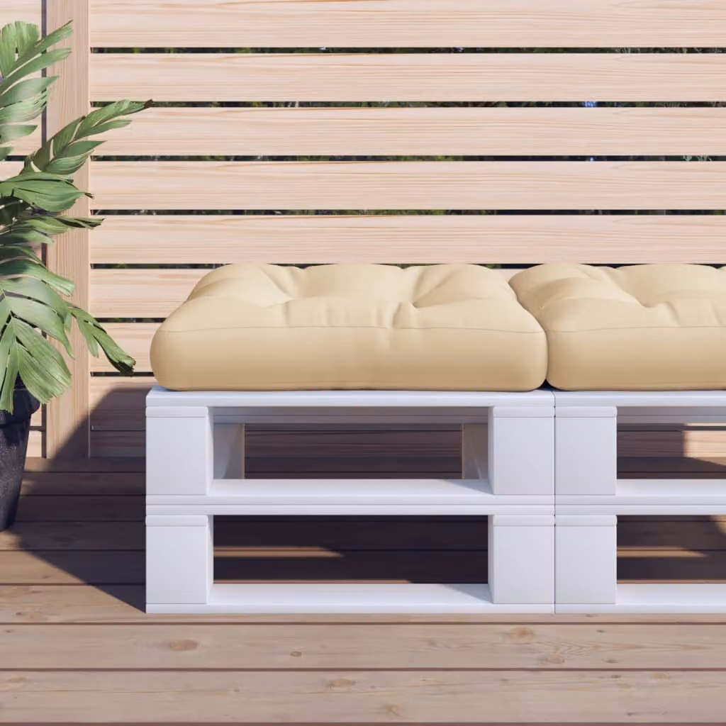 vidaXL Cuscino per Pallet Beige in Poliestere, L/P/H: 60 x 60 x 12 cm
