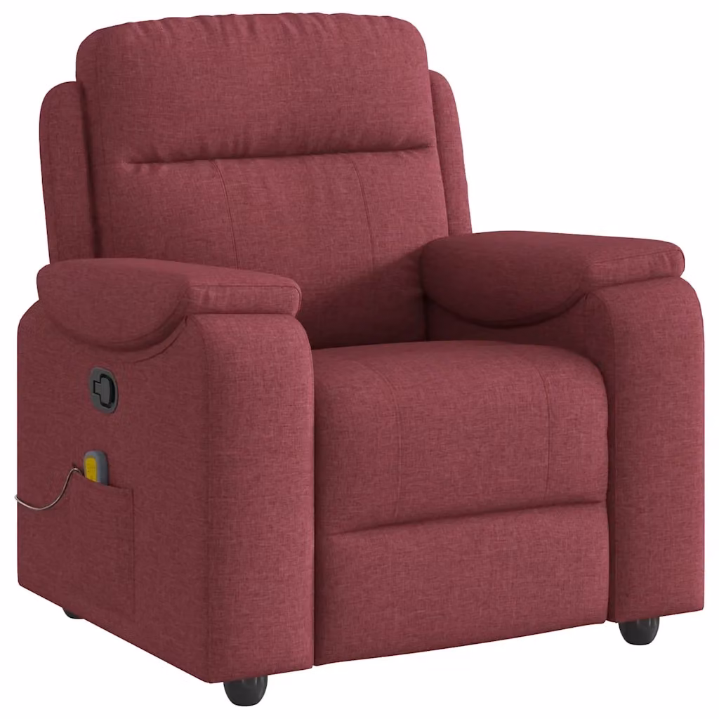 Poltrona Reclinabile Relax vidaXL in Tessuto Rosso con Braccioli e Regolazione Manuale – 2