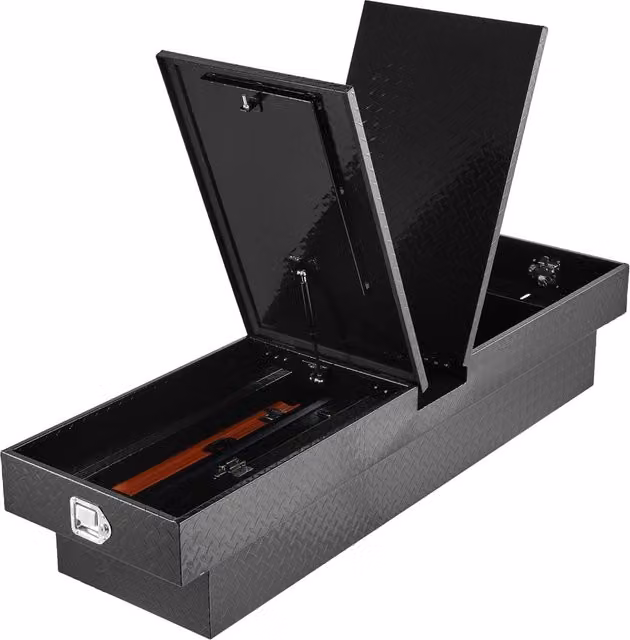 Cassetta per attrezzi impermeabile in alluminio nero con serratura JL-TB08-5 per camion e rimorchio L: 177,1 cm, P: 50,7 cm, H: 33,1 cm