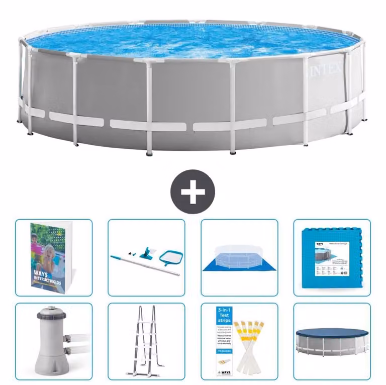 Struttura per piscina a forma di prisma - 457x122 cm - composta da 7 elementi - modello S539