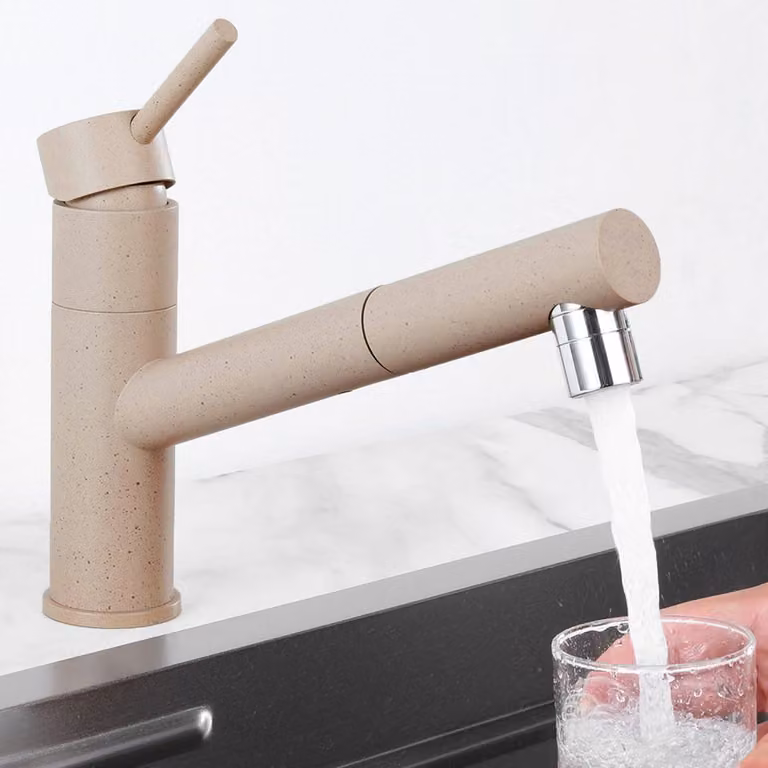 Miscelatore da cucina con doccetta estraibile, colore marrone, monocomando, per la cucina