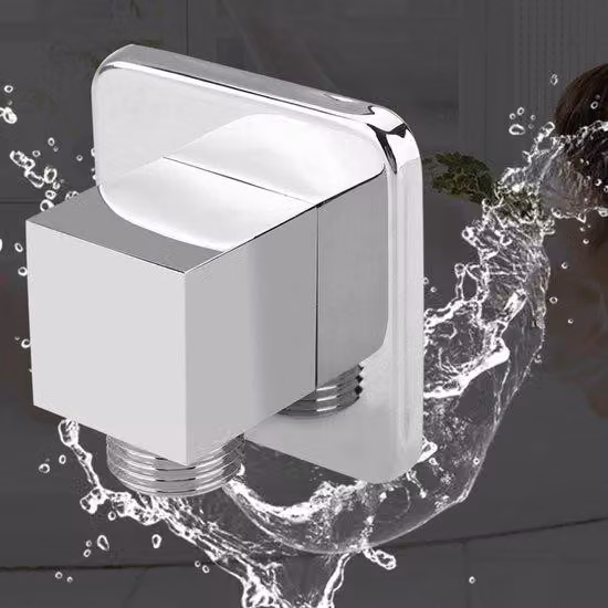 Supporti di montaggio in ottone massiccio con ugello quadrato cromato per doccia, adatti per l'uso in bagno
