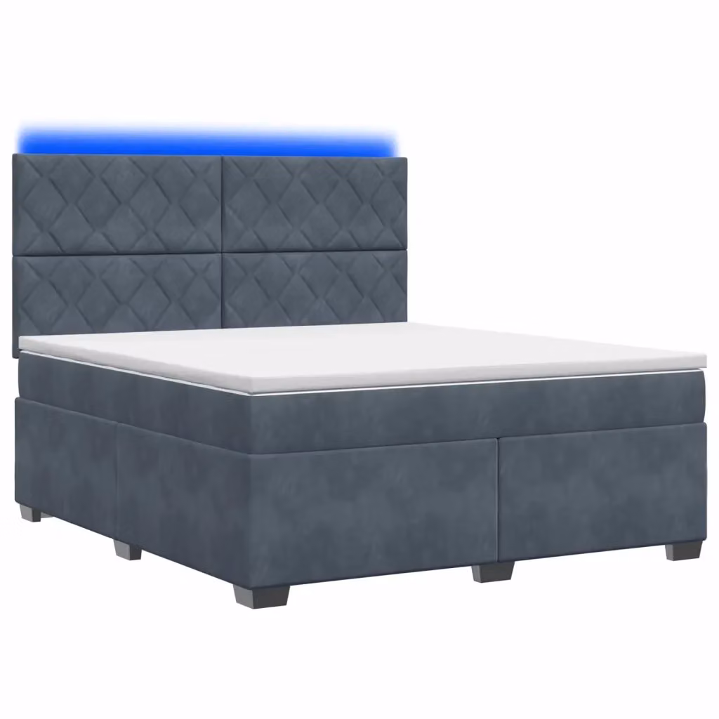 Letto box spring ibrido vidaXL con materasso a molle insacchettate e base contenitore, rivestimento in tessuto grigio, L/P: 180 x 200 cm – 2