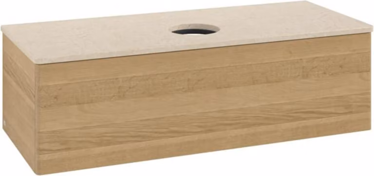 Mobiletto V&B senza struttura frontale, con illuminazione Antao 120x36x50cm, WBP colore botti., rovere miele