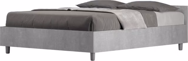 BS COM Letto matrimoniale francese con rete 140x200 cemento